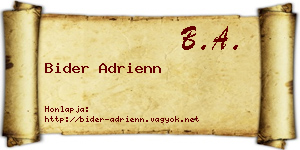Bider Adrienn névjegykártya